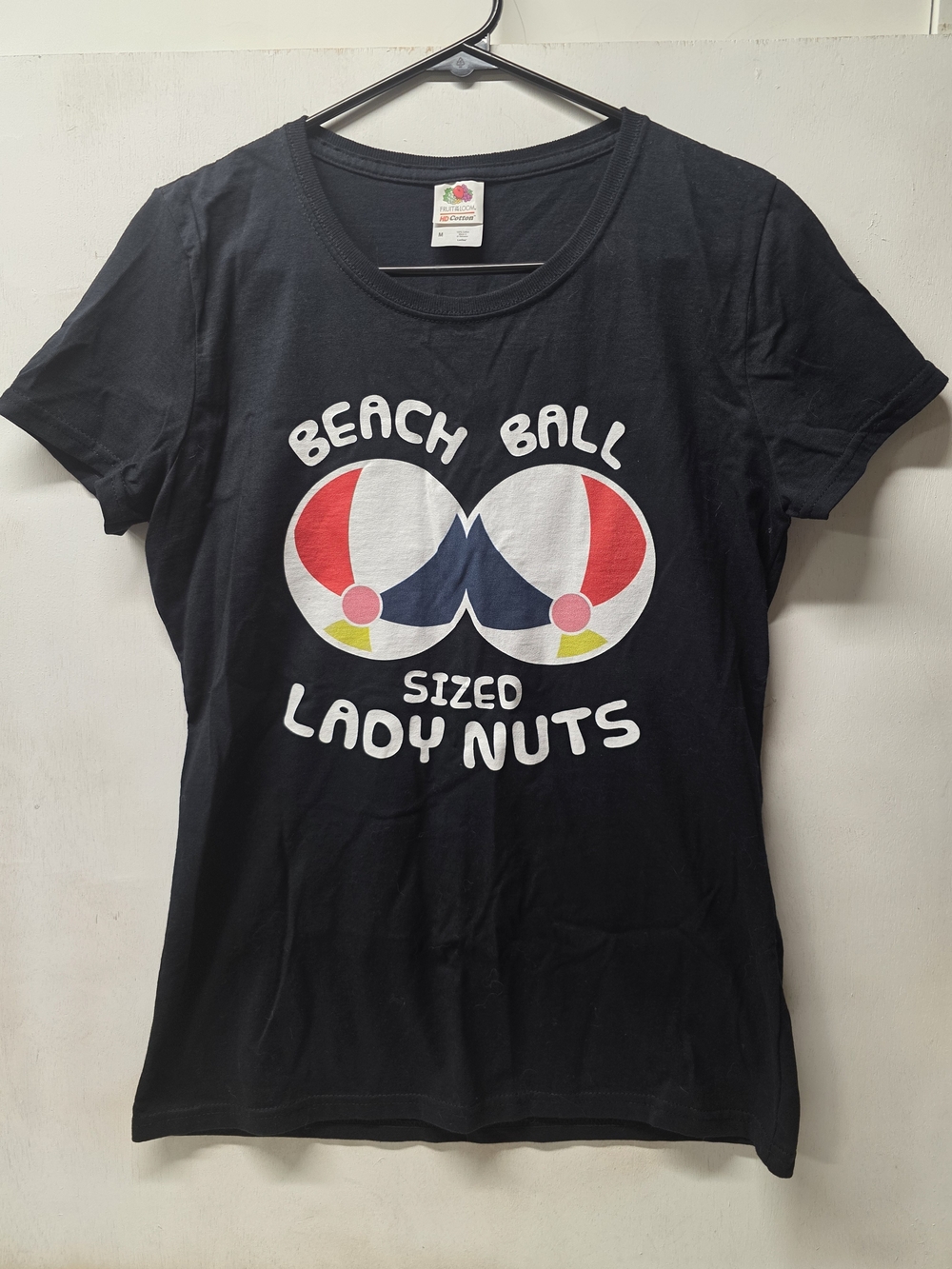 Walking Dead Negan Beach Ball Lady Nuts Women’s M Black Graphic T Shirt